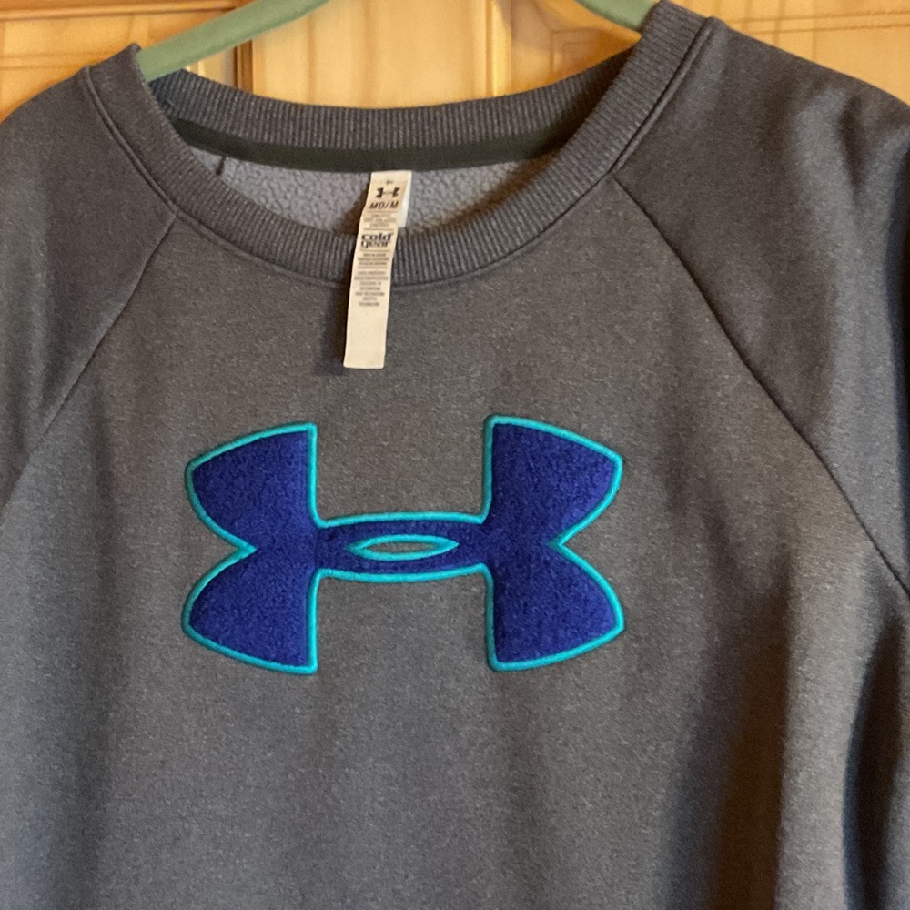 Under Armour Charcoal Sweatshirt with Electric Blue Emblem